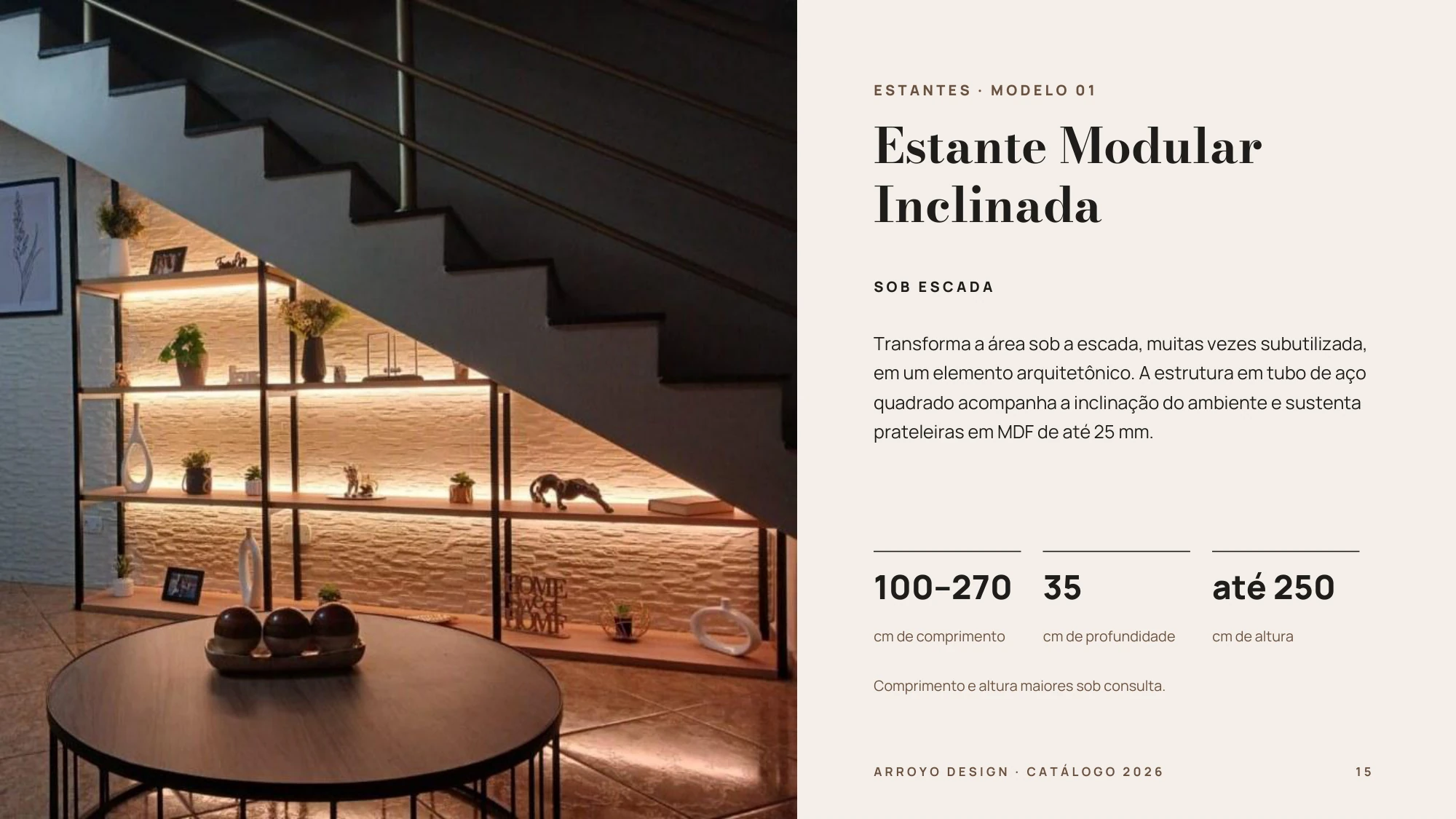 Catálogo: estante modular inclinada