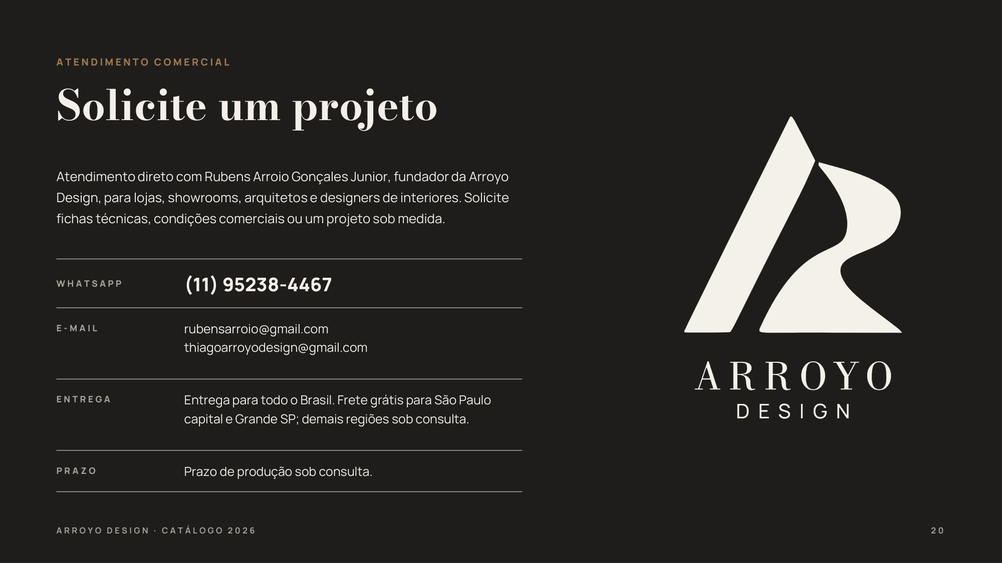 Catálogo: solicite um projeto
