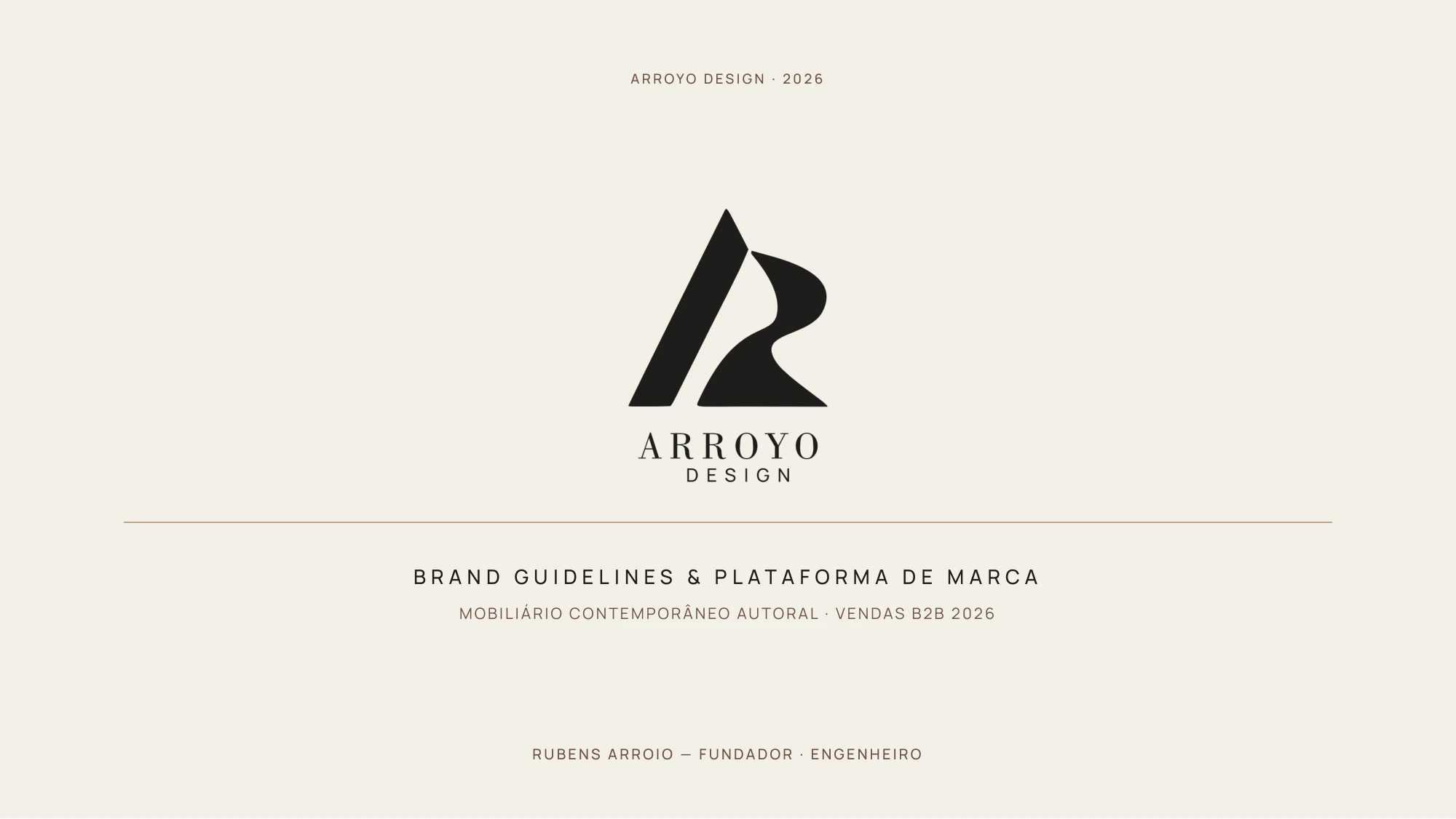 Capa do manual de marca da Arroyo Design