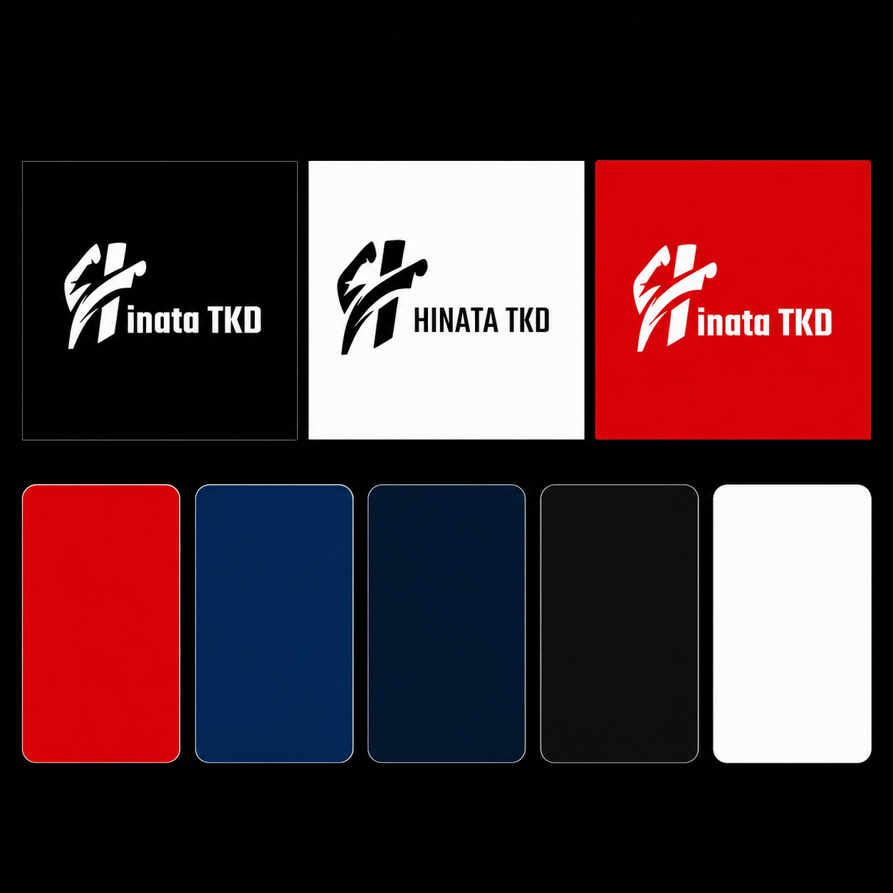Variações da marca e paleta da Hinata TKD