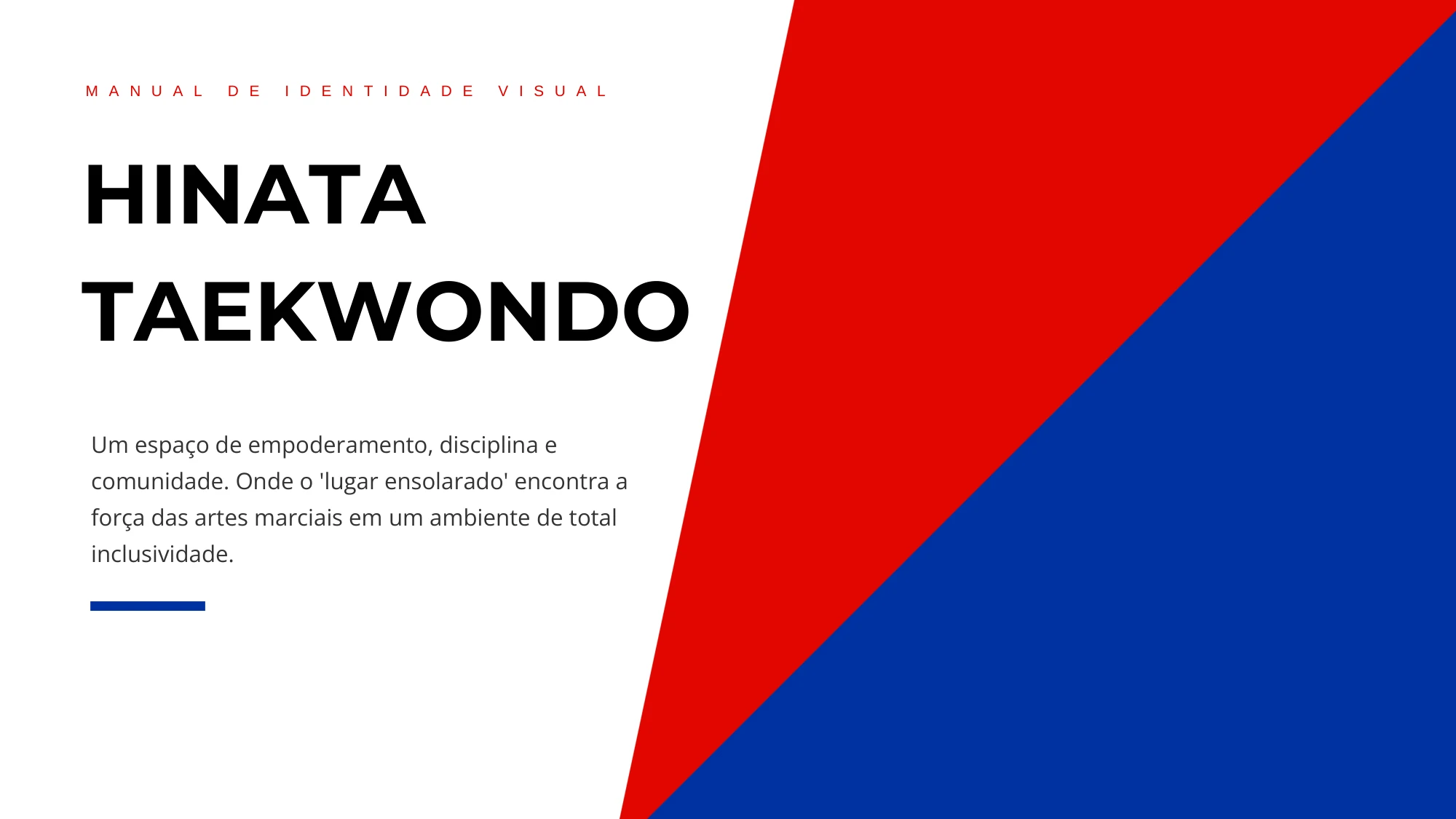 Capa do manual de identidade visual da Hinata TKD